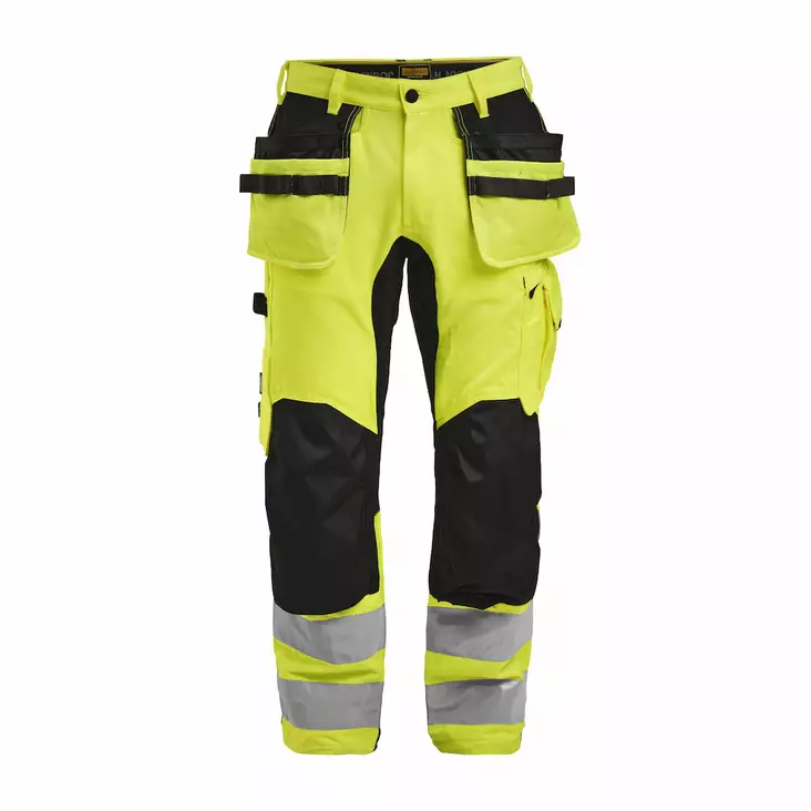 Jobman 2240 Riipputaskuhousut Stretch Hi-Vis, keltainen/musta - Jobman Huomiotyövaatteet - 65224062-2199 - 1