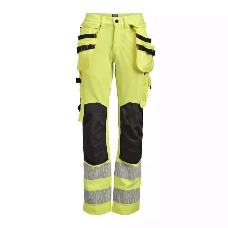 Jobman 2271 Naisten Hi-Vis stretch-riipputaskuhousut, keltainen/musta - Jobman Huomiotyövaatteet - 65227160-2199 - 1