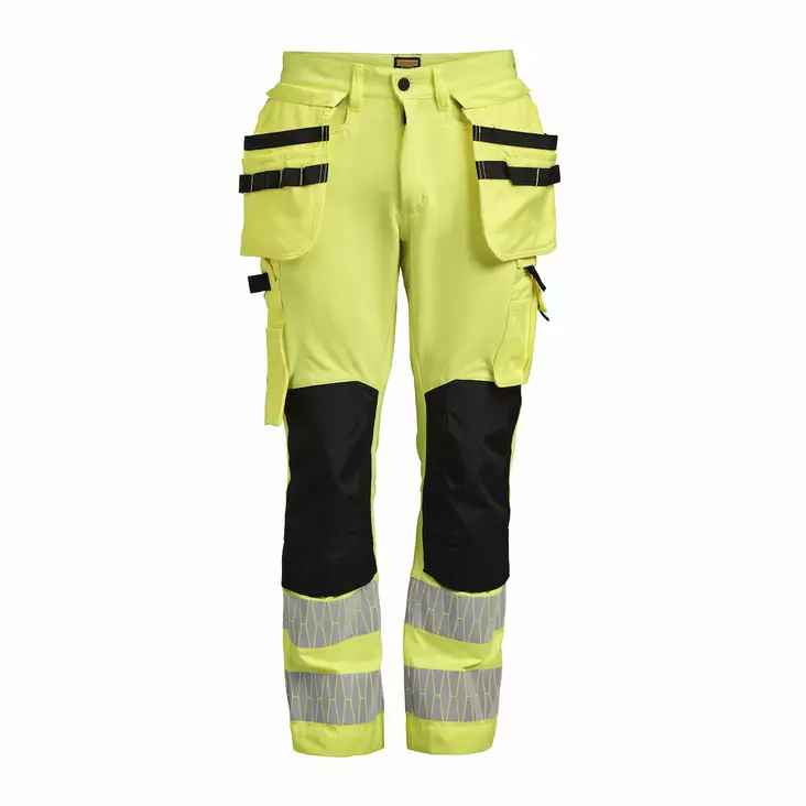 Jobman 2291 Hi-Vis stretch-riipputaskuhousut, keltainen/musta - Jobman Huomiotyövaatteet - 65229160-2199 - 1