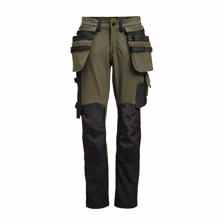 Jobman 2391 Riipputaskuhousut Stretch, Oliivinvihreä/musta - Jobman Työvaatteet - 65239170-7699 - 1