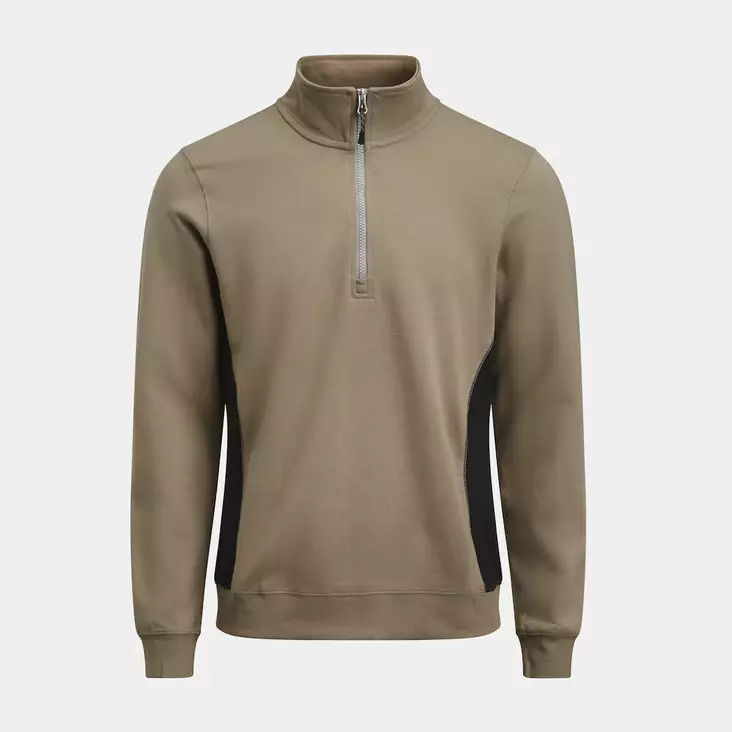 Jobman 5401 Collegepaita 1/2 vetoketjulla, khaki/musta - Jobman Työvaatteet - 65540120-1499 - 1