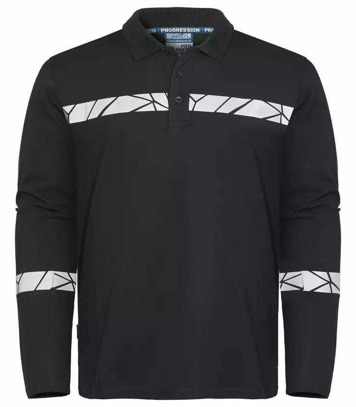 ProJob 7004 Pitkähihainen Pikee, Black - Projob Työpaidat - 647004-9999 - 1