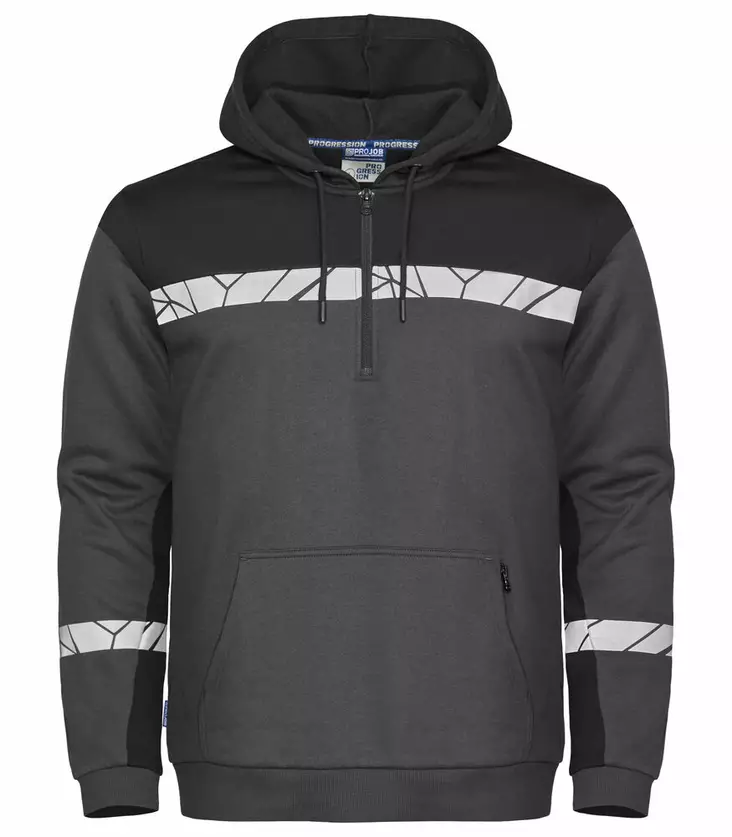 ProJob 7104 Half-zip Huppari, Grey/Black - Projob Työpaidat - 647104-9899 - 1