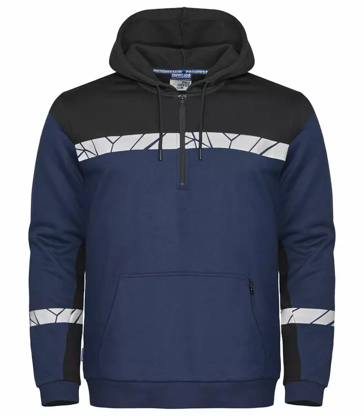 ProJob 7104 Half-zip Huppari, Navy/Black - Projob Työpaidat - 647104-5899 - 1
