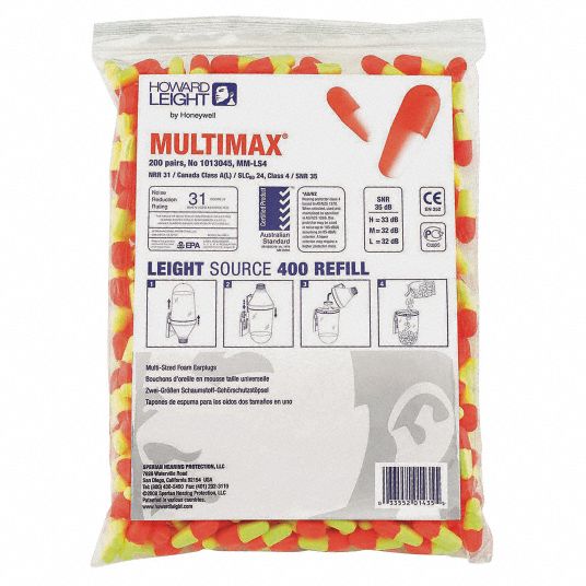 Howard Leight MultiMax LS-400 täyttöpussi, 200pr/pss - Korvatulpat - MM-LS4-REFILL - 1