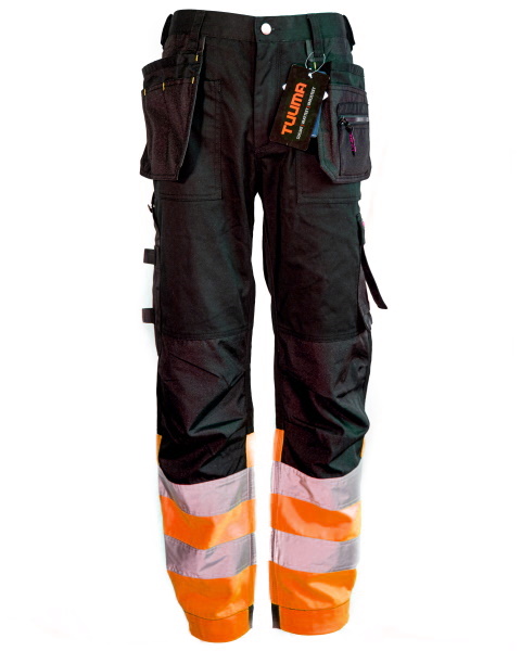 Tuuma Huomio Riipputaskuhousut, Oranssi/Musta - Tuuma Huomiotyövaatteet - TU-HRTH-O - 1