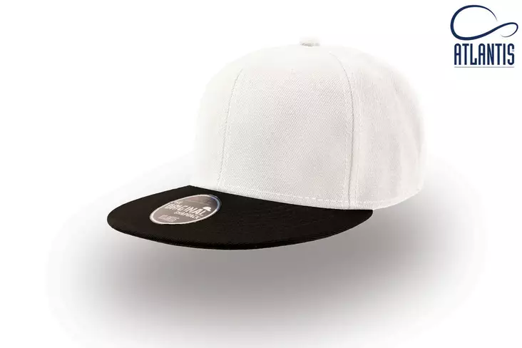 Atlantis Snap Back suoralippa, White-Black - Kaikki Profiilivaatemerkit - SNAP-BINR - 1