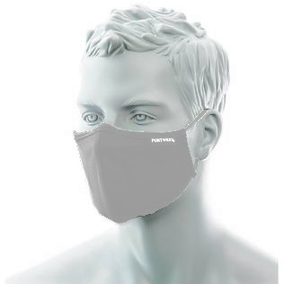CV34 Kaksikerroksinen antimikroobinen kangasmaski muotoiltavalla nenäsillalla, Harmaa - Suojavarusteet Covid-19 vastaan - CV34-HGR - 1