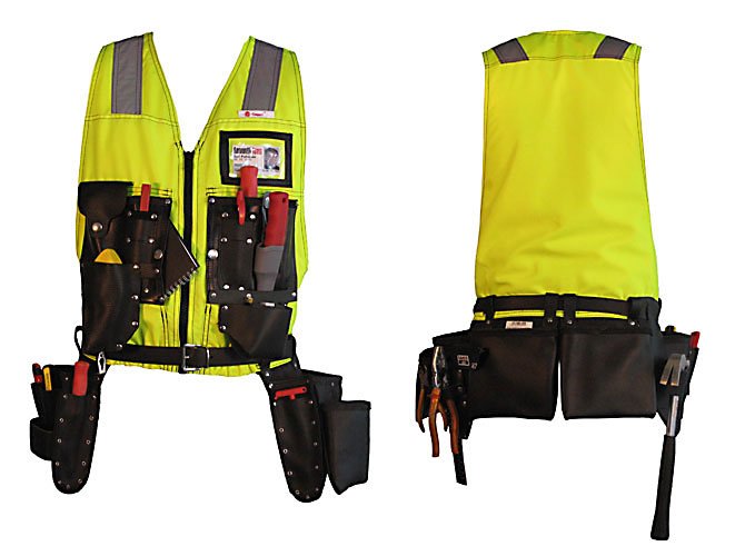 TurvaTimperi työkaluliivi, HV Keltainen Turvavaljasaukolla - Huomioliivit - TA-TT-HVY - 1